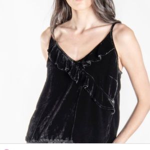 Bella Dahl velvet ruffle tank